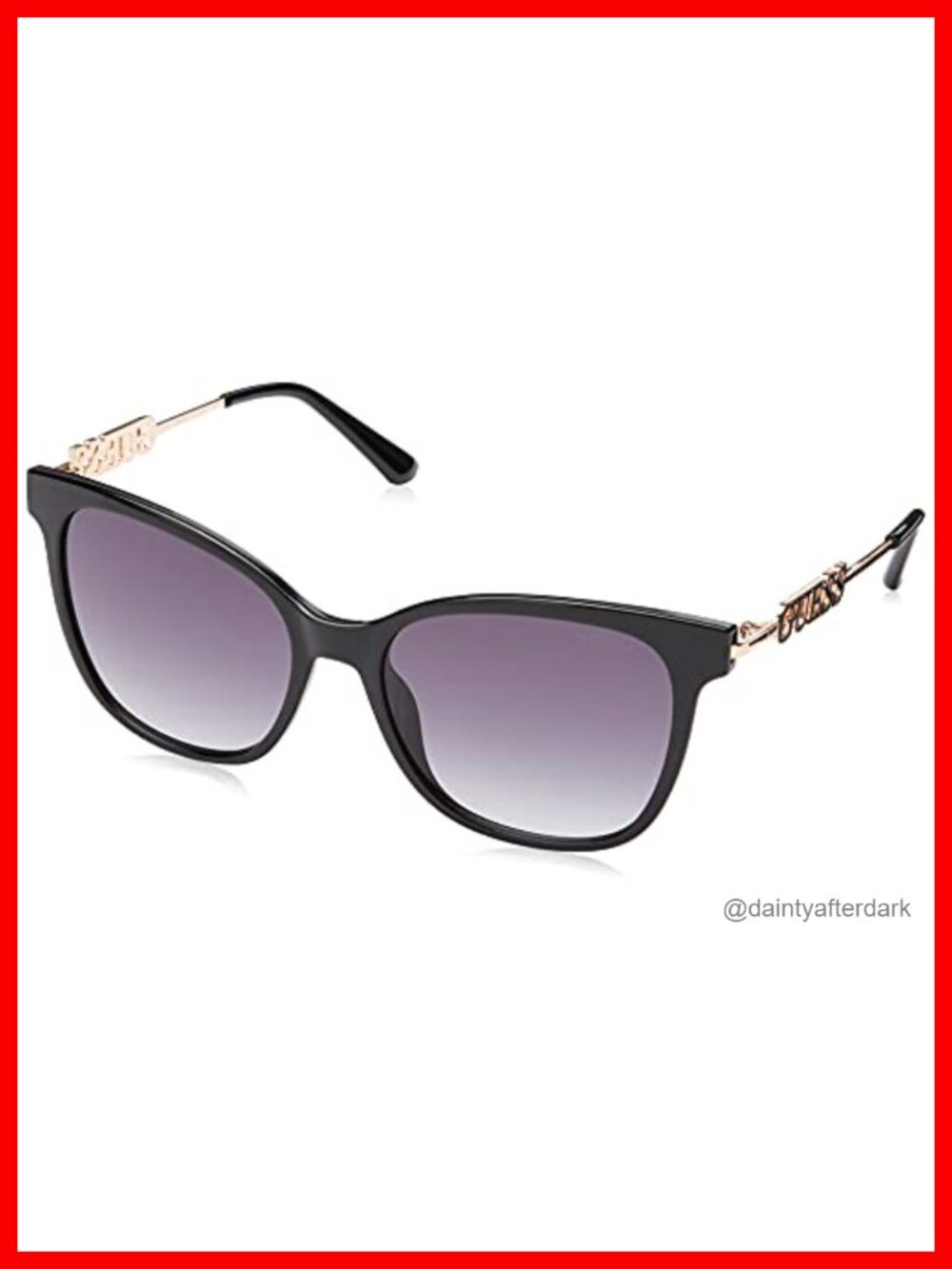 Square Sunglasses Metal Logo Temples Gradient UV Protection